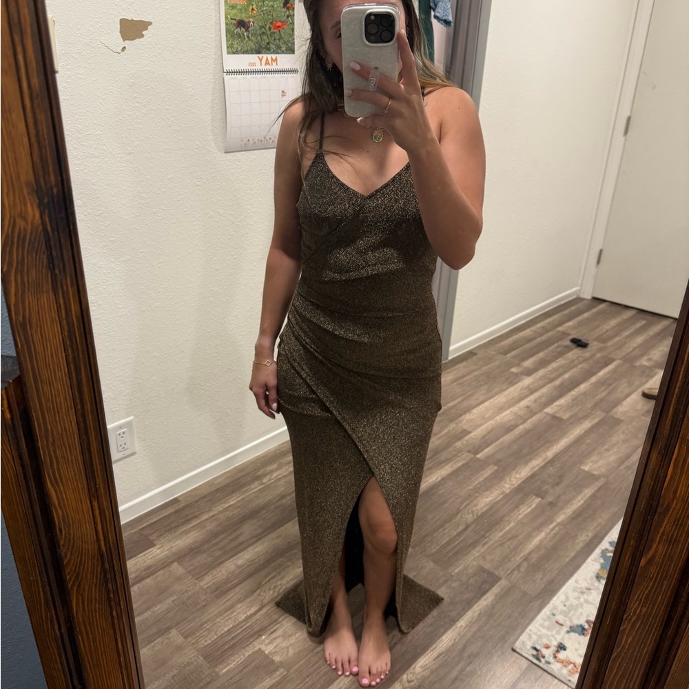 Windsor Shimmering Brown Maxi Dress